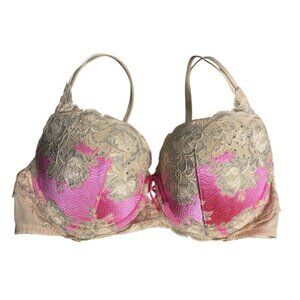 Victoria's Secret Women's Pink Bejeweled Balconet Push Up Bra